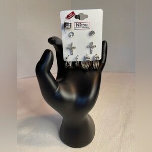 Earrings bonus pack! Silver tone, 4 pairs of earrings and 1 ear cuff. NWT